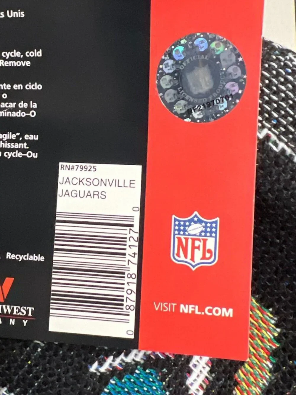 Northwest 3 Pt Stance Tapestry Throw Jacksonville Jaguars Rn79925 Teal